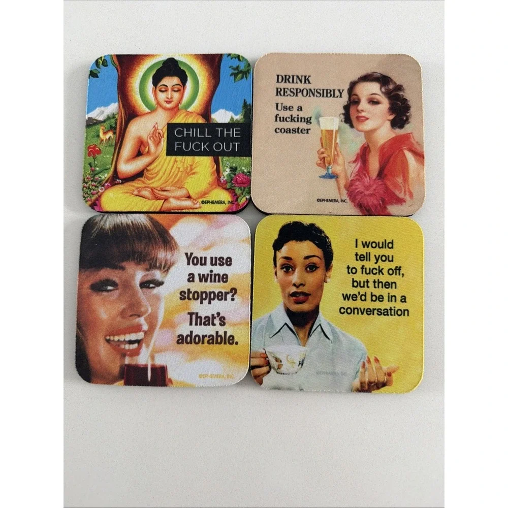 Funny Inappropriate Drink Coasters For Party Gifts Casual Socials NWT